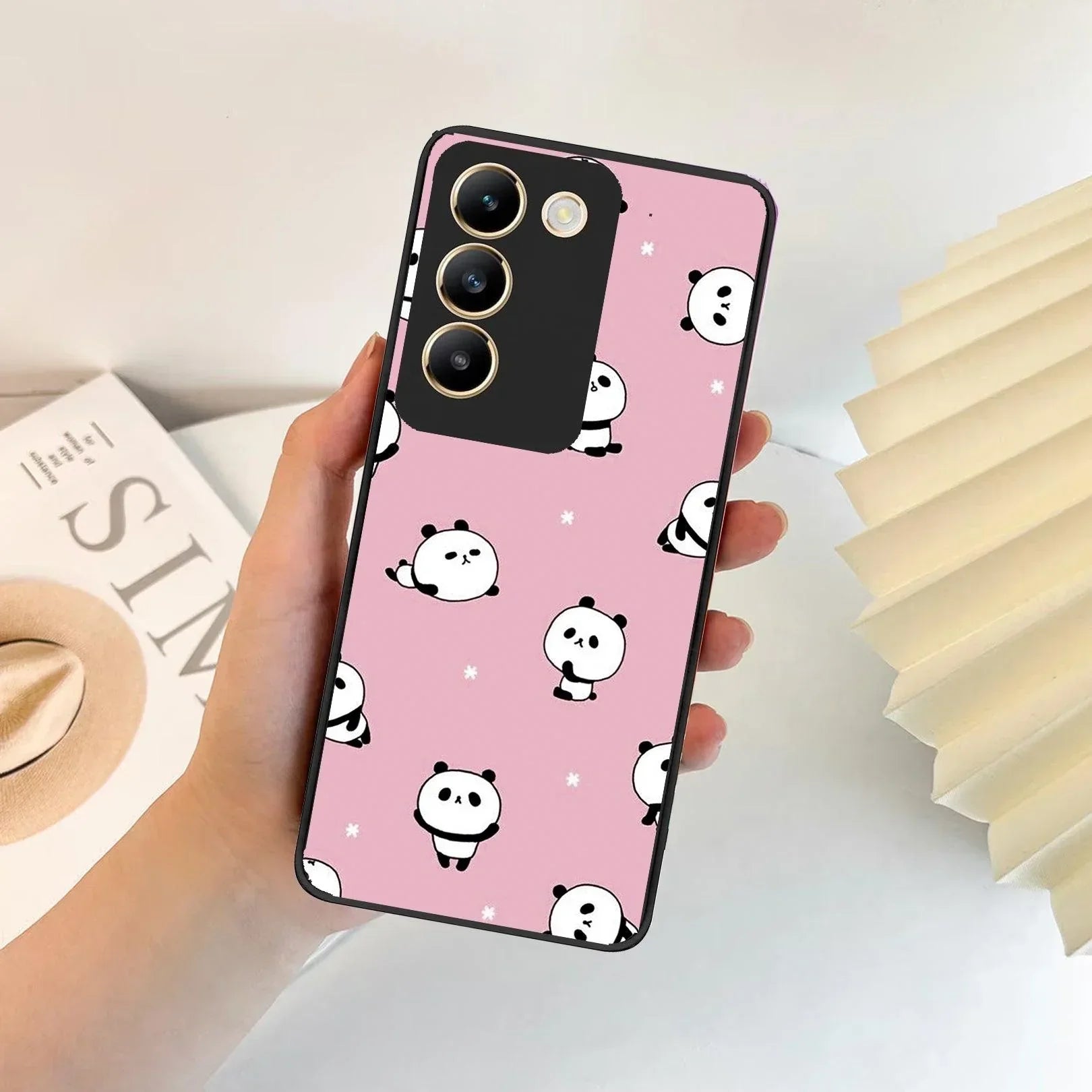 Cute Panda Glossy Metal Case Cover For Vivo - ShopOnCliQ