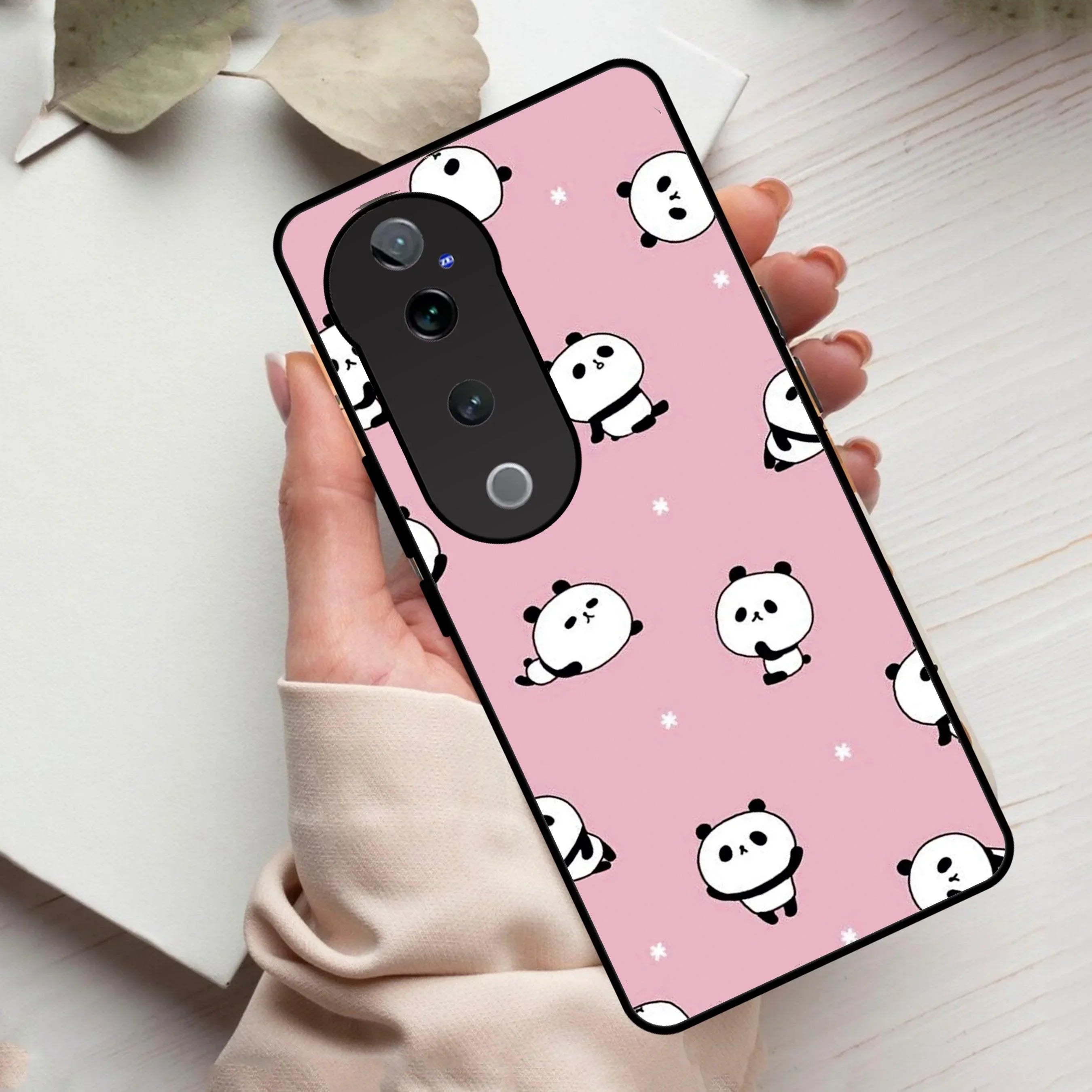Cute Panda Glossy Metal Case Cover For Vivo - ShopOnCliQ