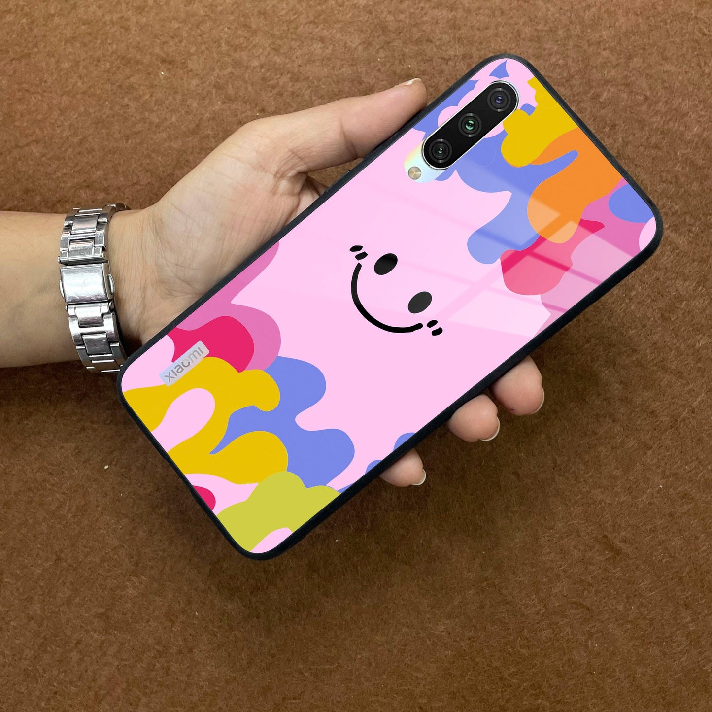 Cute Pink Smiley Multicolor Glass Case For Redmi/Xiaomi ShopOnCliQ