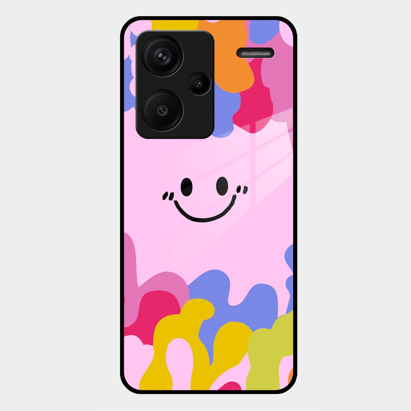 Cute Pink Smiley Multicolor Glass Case For Redmi/Xiaomi ShopOnCliQ