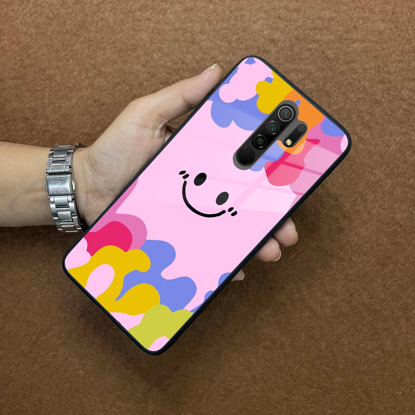 Cute Pink Smiley Multicolor Glass Case For Redmi/Xiaomi ShopOnCliQ