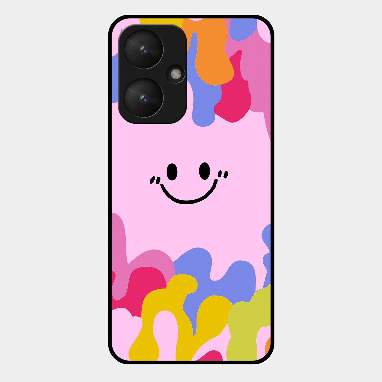 Cute Pink Smiley Multicolor Glass Case For Redmi/Xiaomi ShopOnCliQ