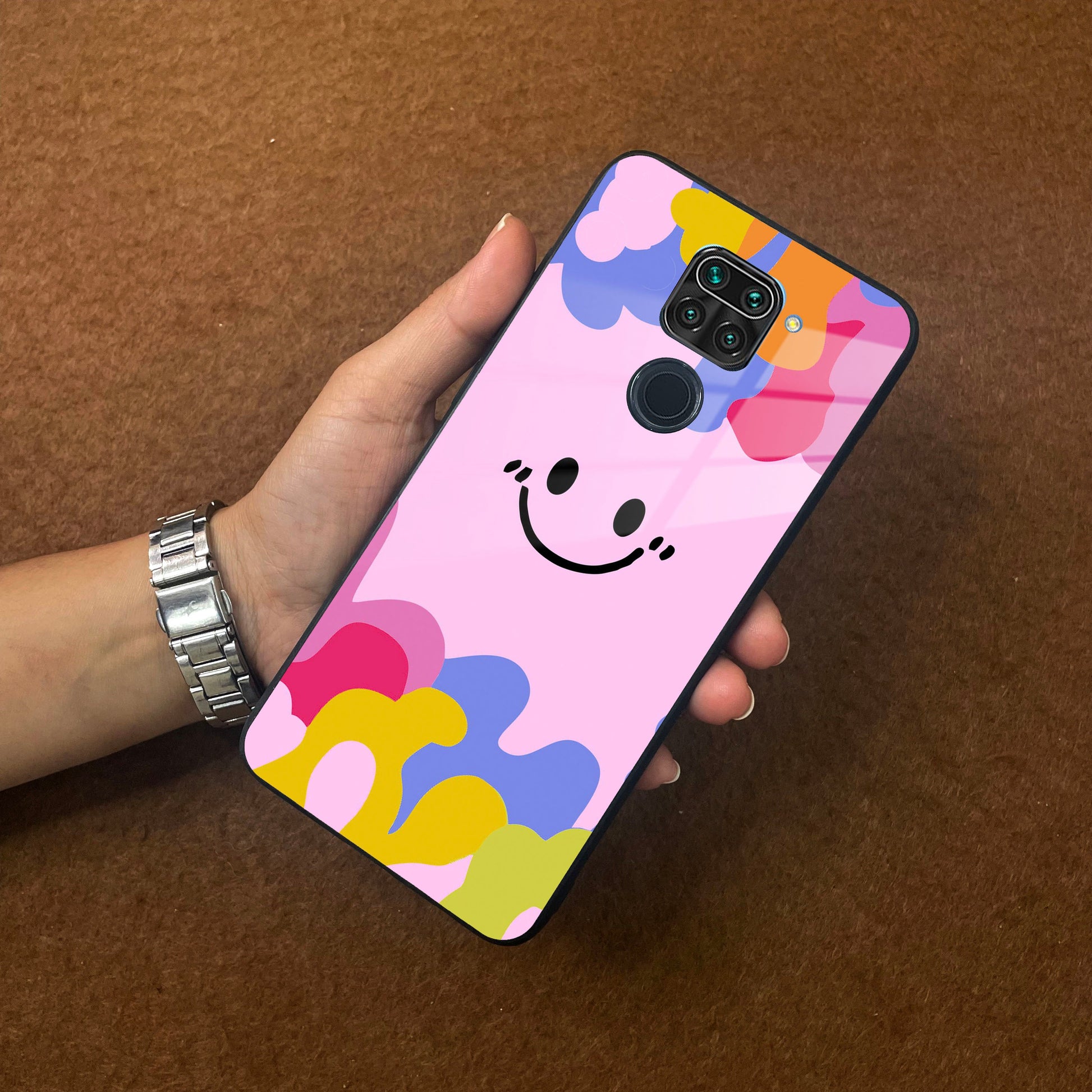 Cute Pink Smiley Multicolor Glass Case For Redmi/Xiaomi ShopOnCliQ