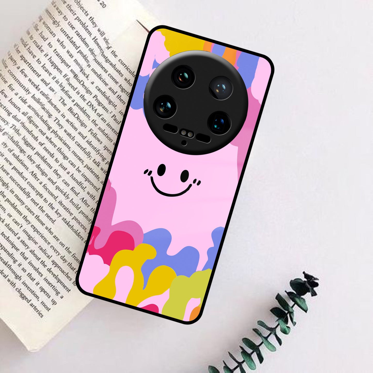 Cute Pink Smiley Multicolor Glass Case For Redmi/Xiaomi ShopOnCliQ