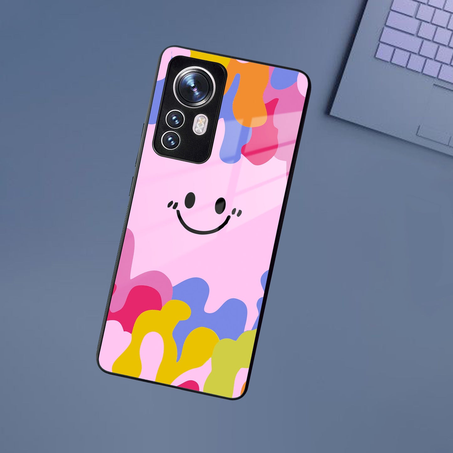 Cute Pink Smiley Multicolor Glass Case For Redmi/Xiaomi ShopOnCliQ