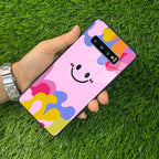 Cute Pink Smiley Multicolor Glass Case For Samsung - ShopOnCliQ