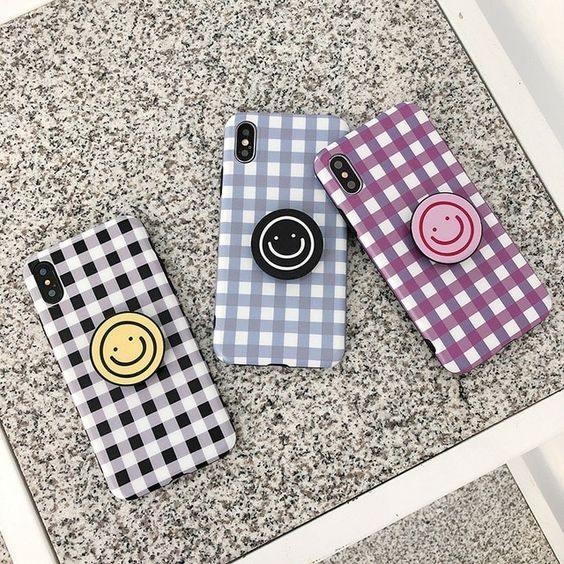 Cute Plaid Cartoon Smile Face Phone Case Cover ShopOnCliQ