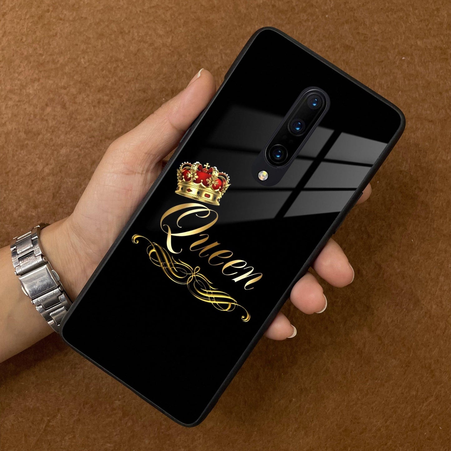 Cute Queen With Crown Glass Case For OnePlus