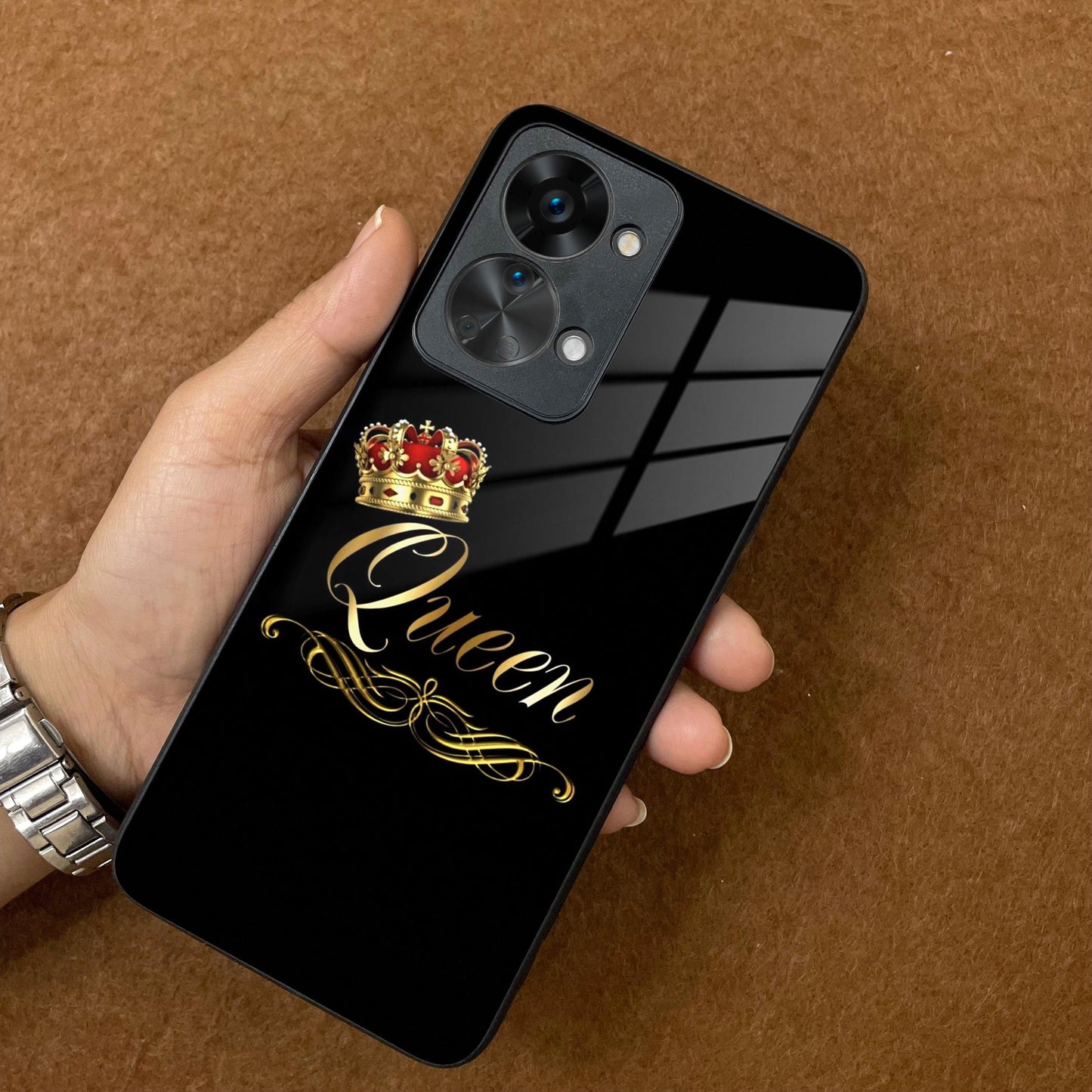 Cute Queen With Crown Glass Case For OnePlus