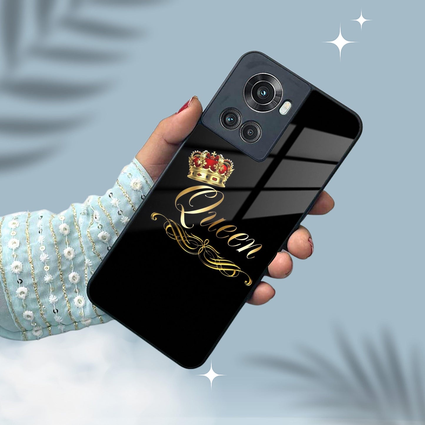 Cute Queen With Crown Glass Case For OnePlus