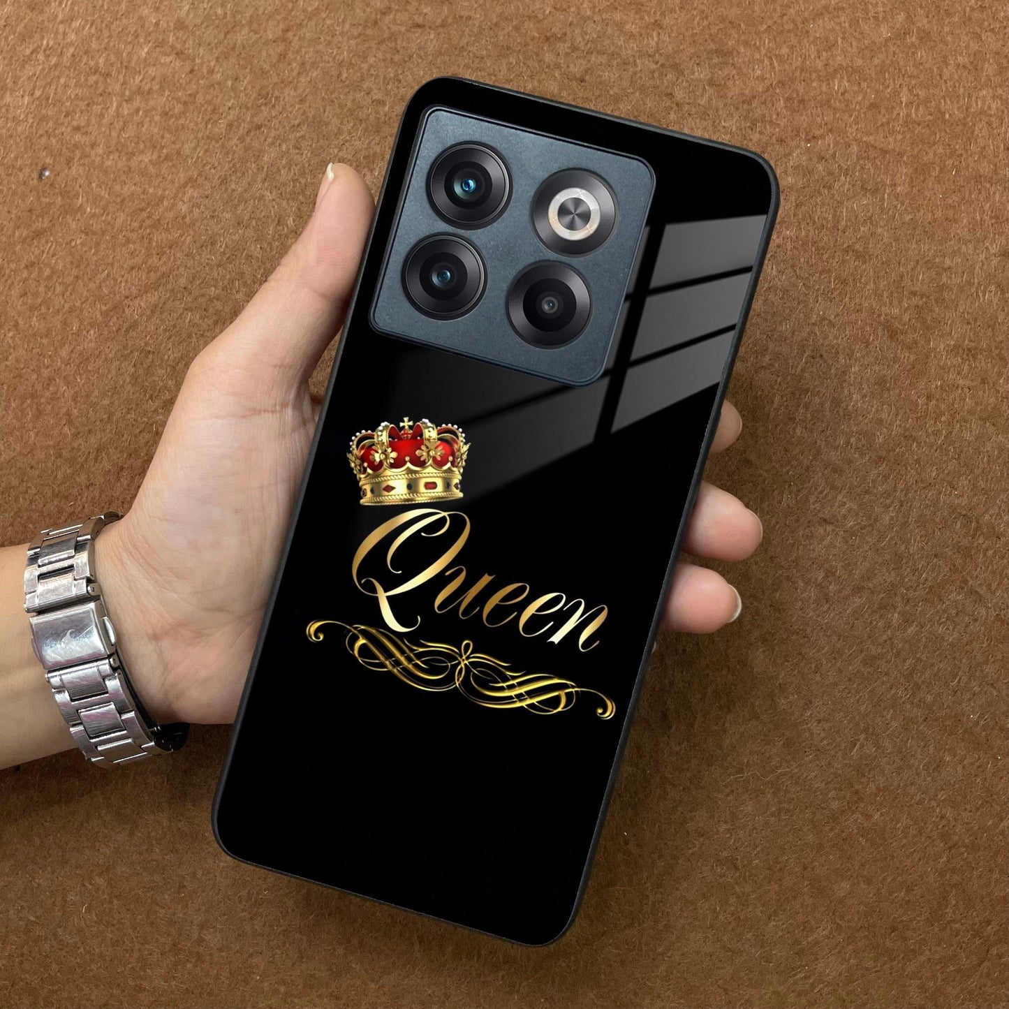 Cute Queen With Crown Glass Case For OnePlus