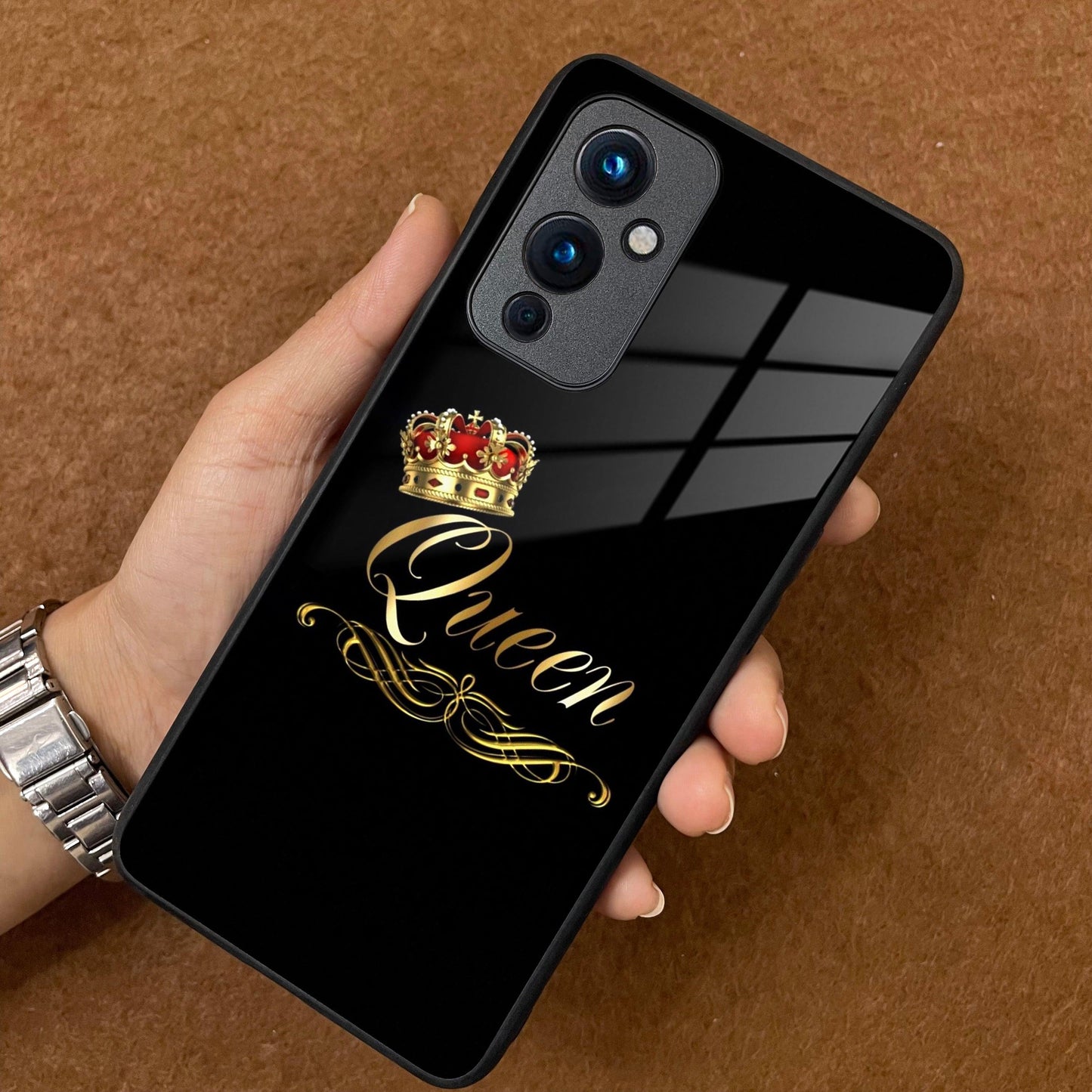 Cute Queen With Crown Glass Case For OnePlus