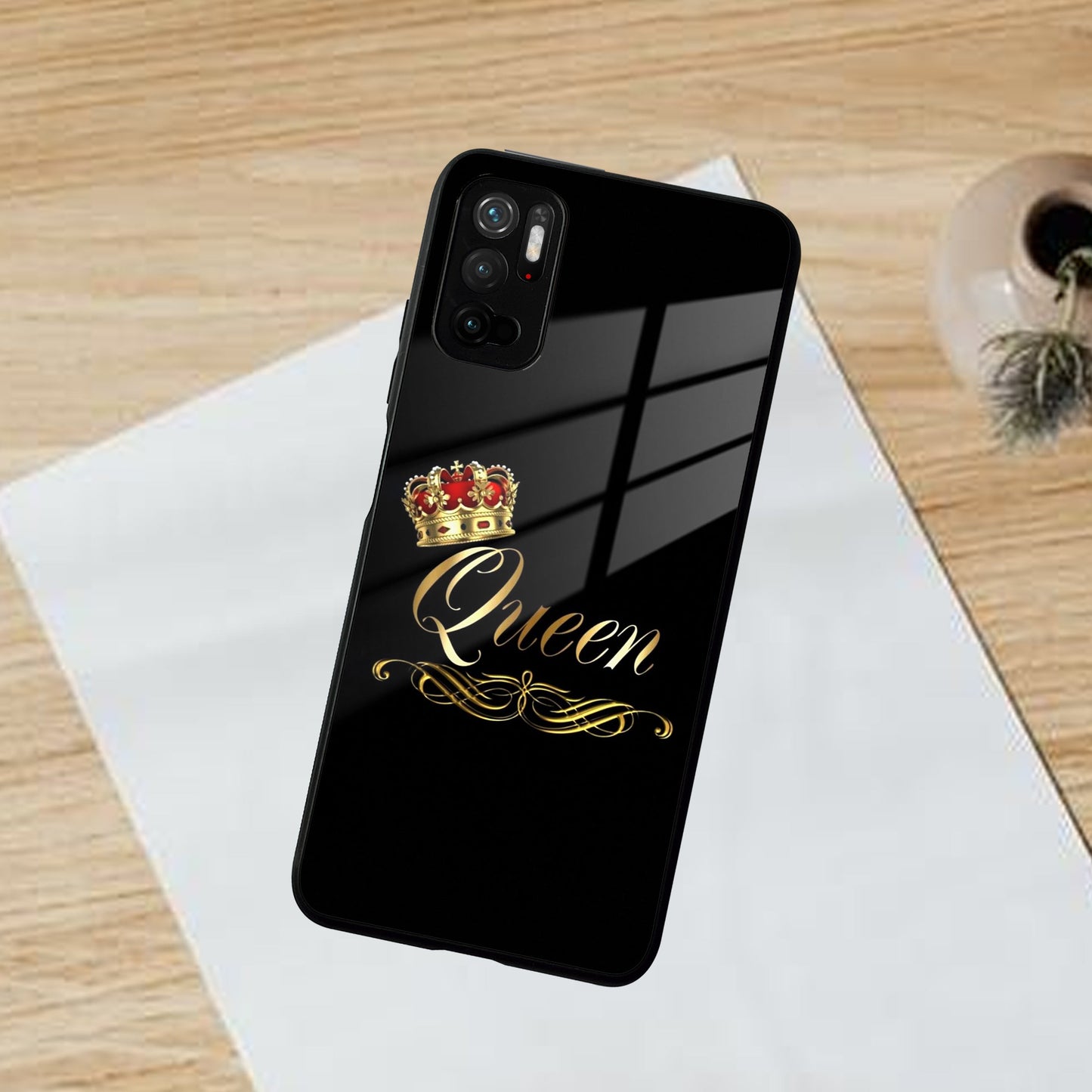 Cute Queen With Crown Glass Case For Poco ShopOnCliQ