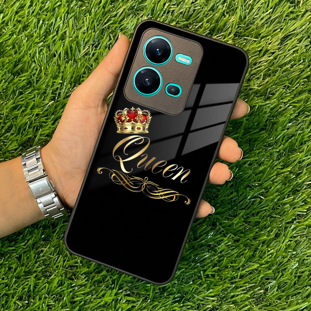 Cute Queen With Crown Glass Case For Vivo - ShopOnCliQ