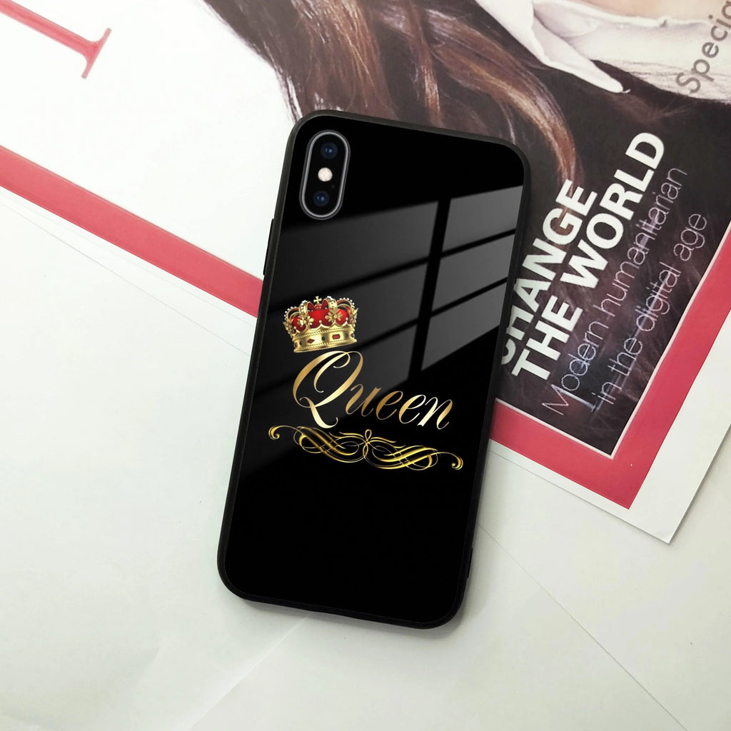 Cute Queen With Crown Glass Case for iPhone - ShopOnCliQ