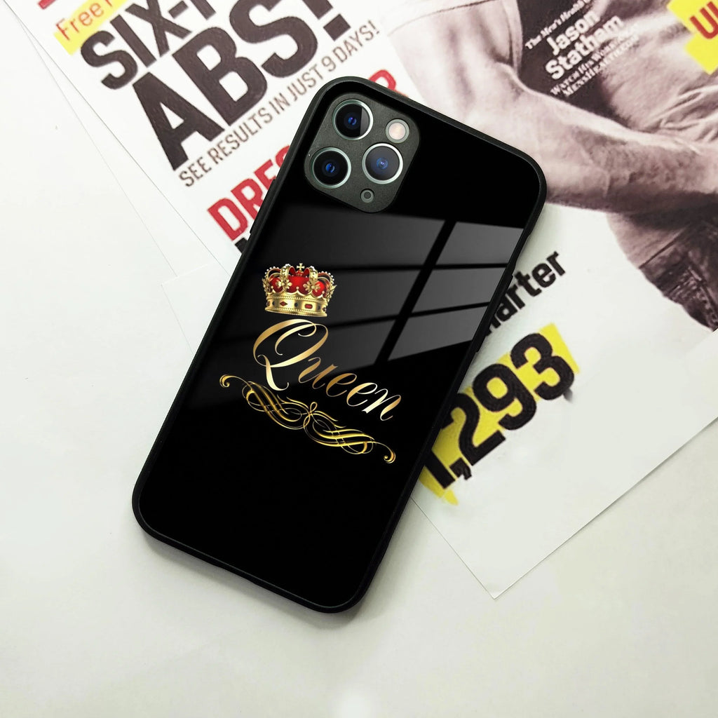 Cute Queen With Crown Glass Case for iPhone - ShopOnCliQ