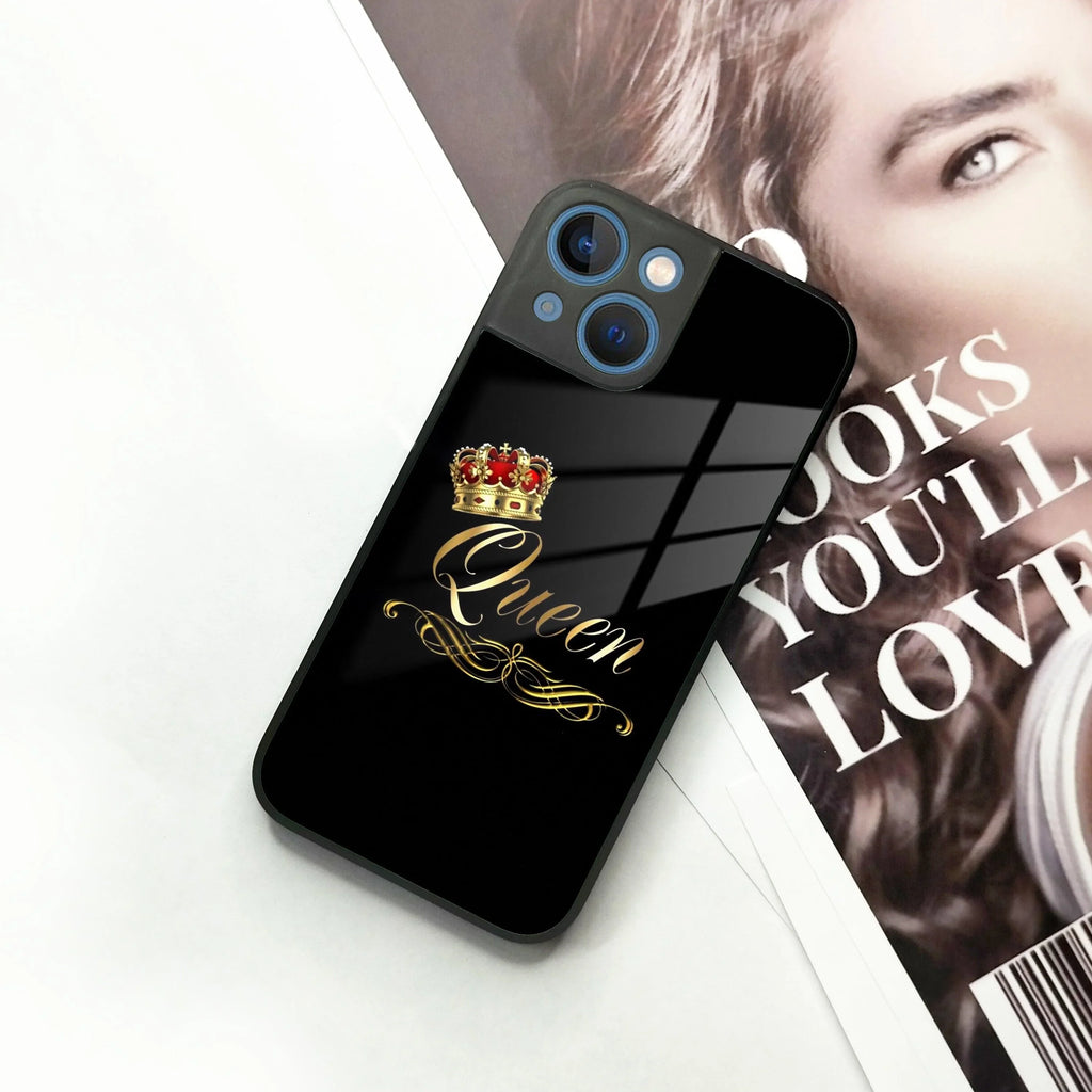 Cute Queen With Crown Glass Case for iPhone - ShopOnCliQ