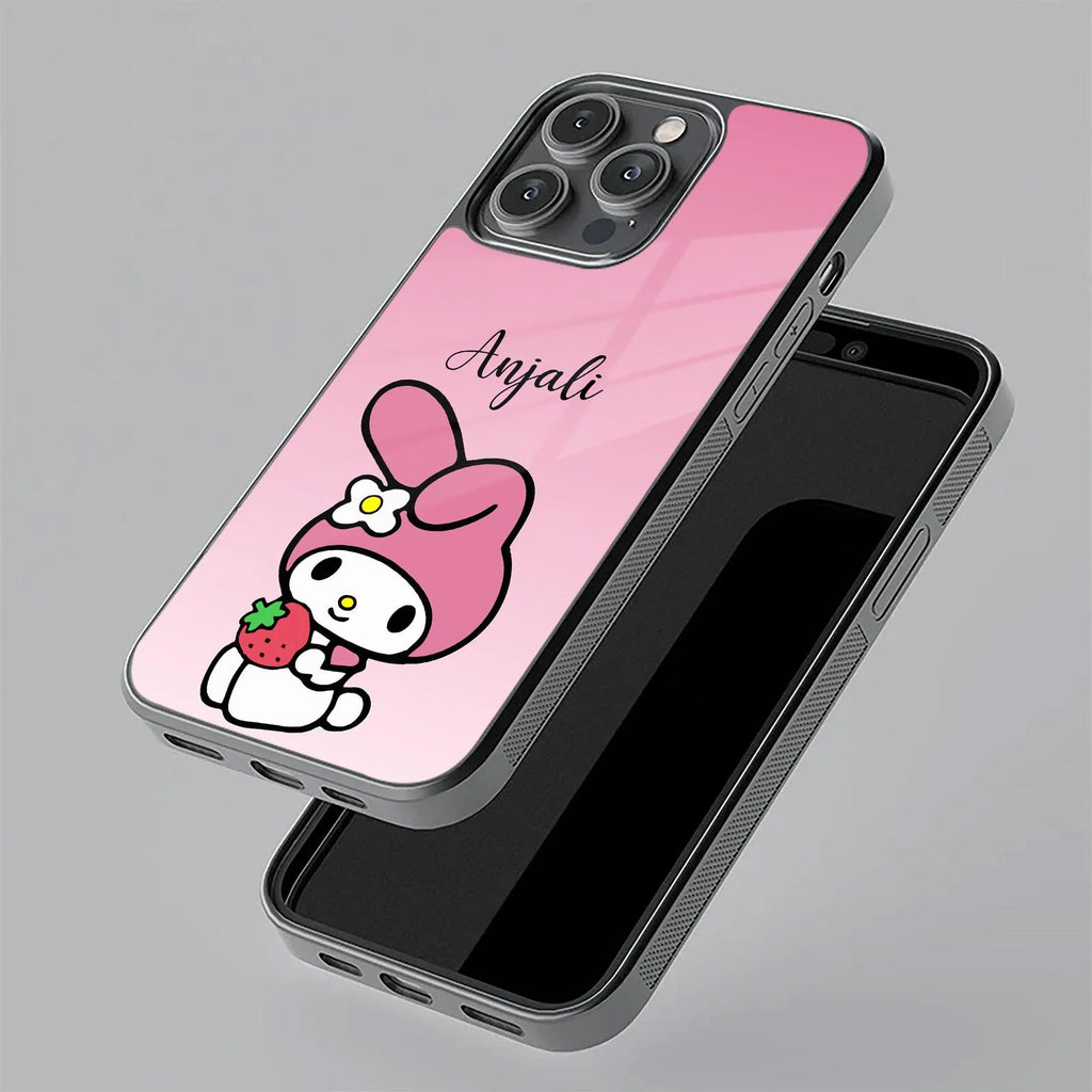 Pink Bunny Glass Case Cover For iQOO - ShopOnCliQ