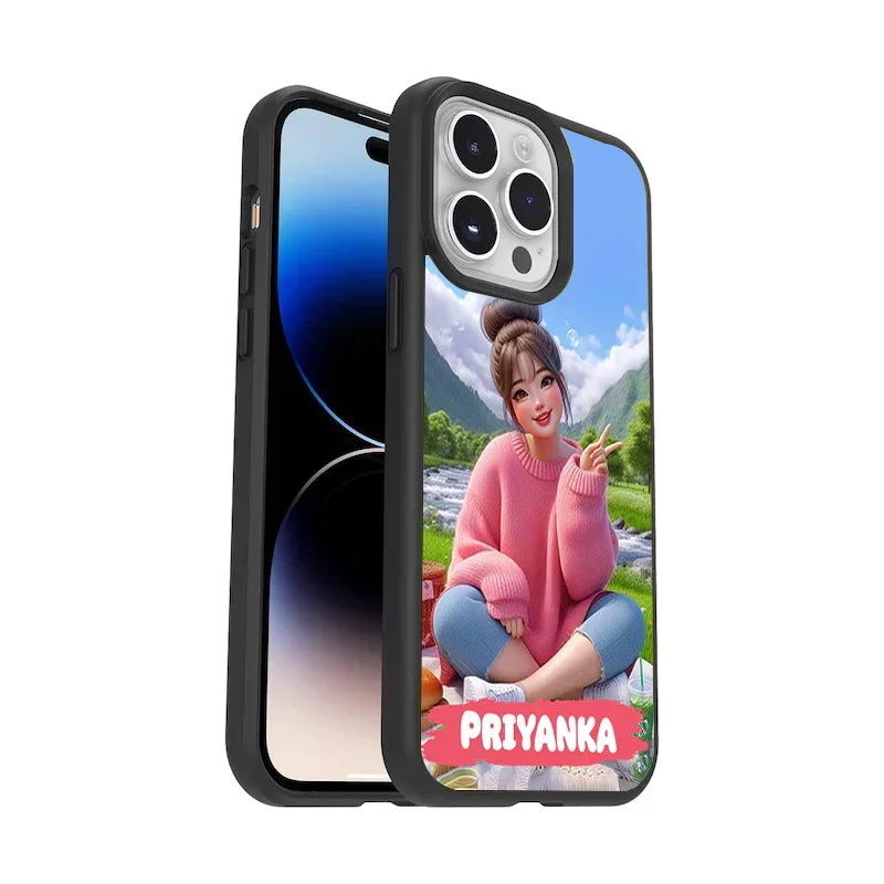 Cute Girl Glossy Metal Case Cover For Poco - ShopOnCliQ