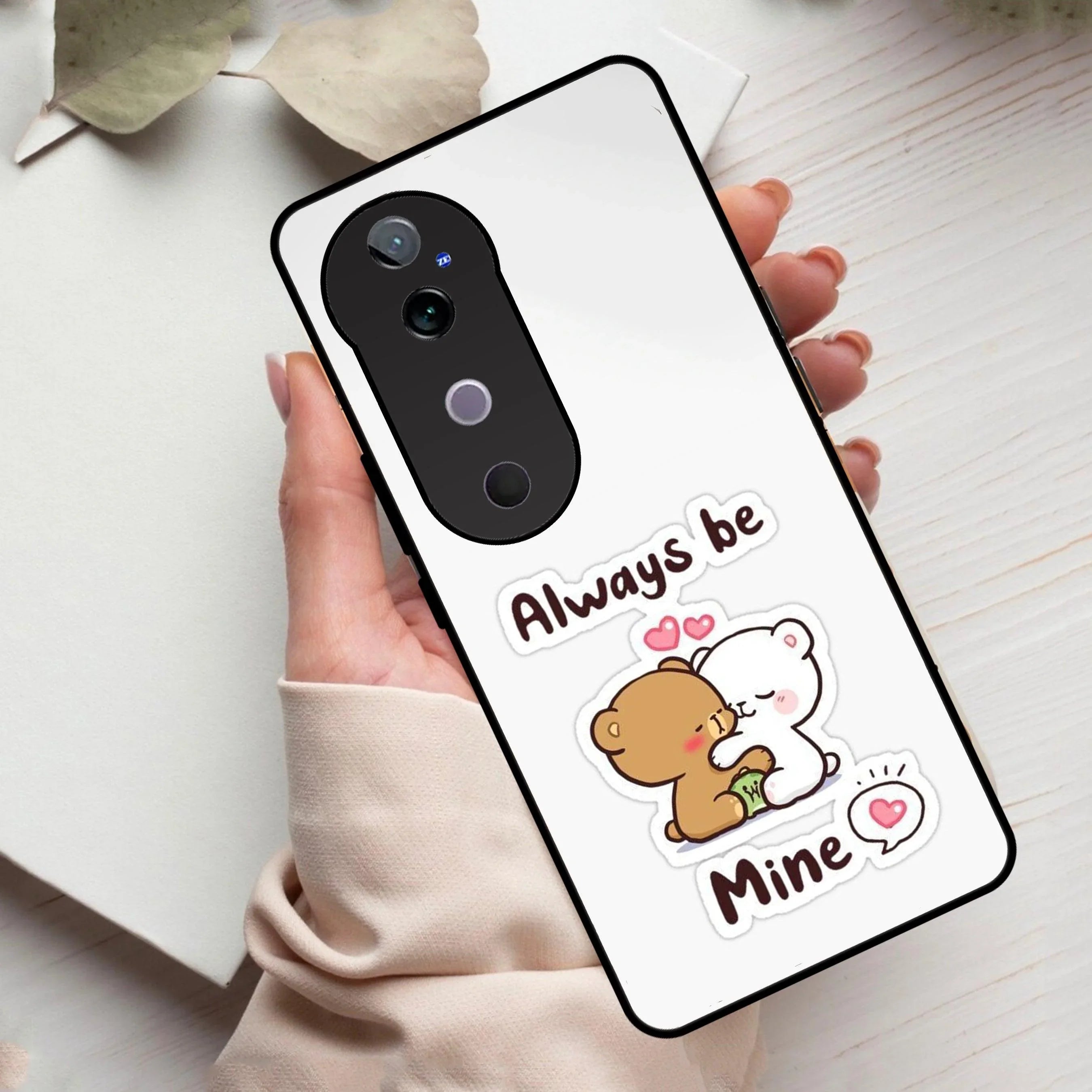 Cute Cuddle Bears Glass Case Cover For Vivo - ShopOnCliQ