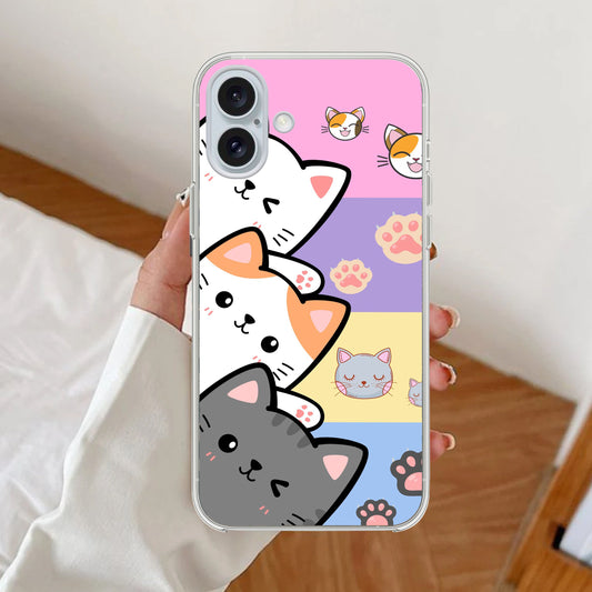 Cute Cat Transparent Silicon Case For Poco