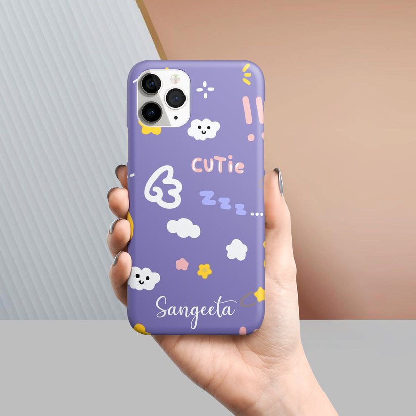Cutie Nice Day Slim Phone Case Cover For iPhone Color Purple For iPhone