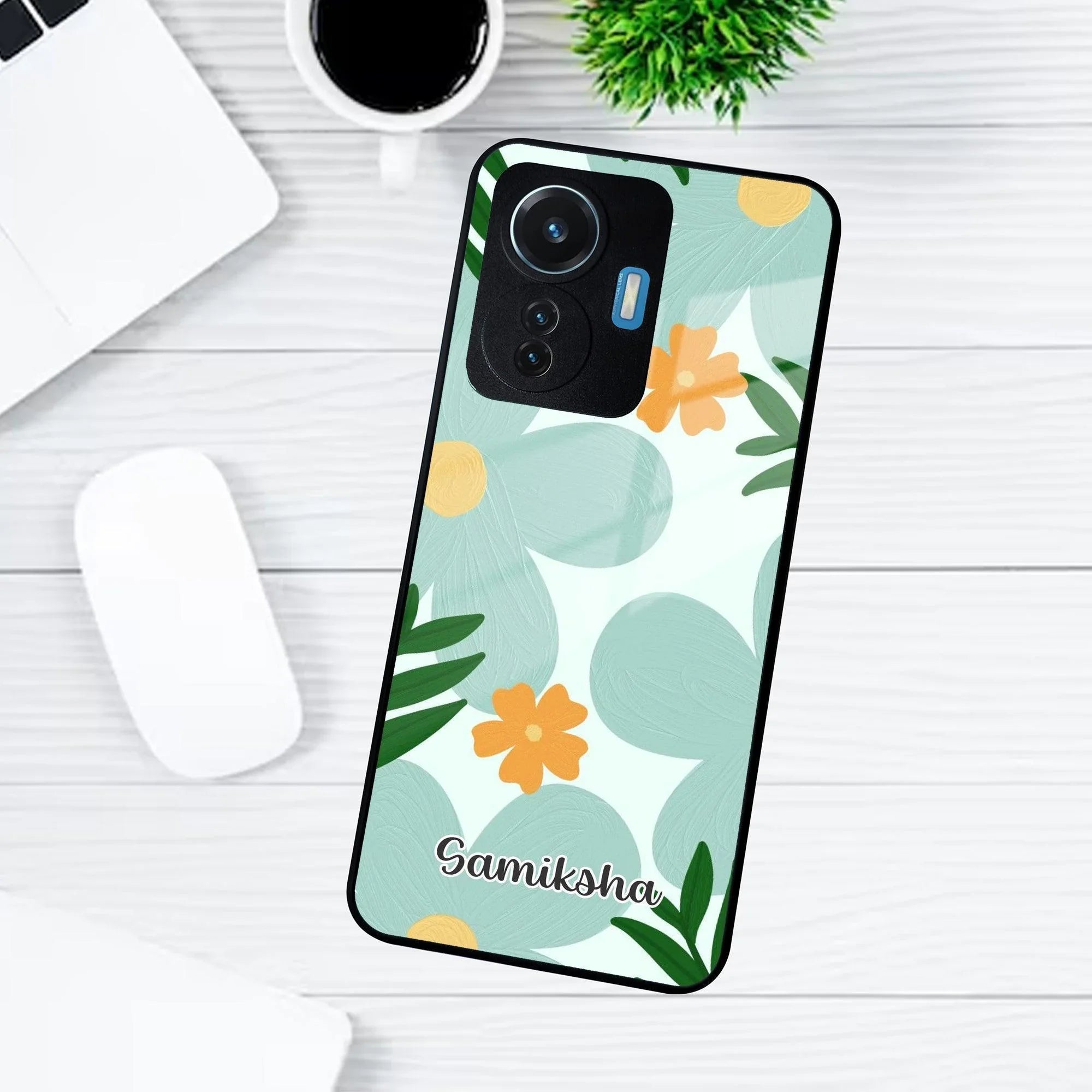 Daisy Dreams Customized Glass Case Cover For Vivo - ShopOnCliQ