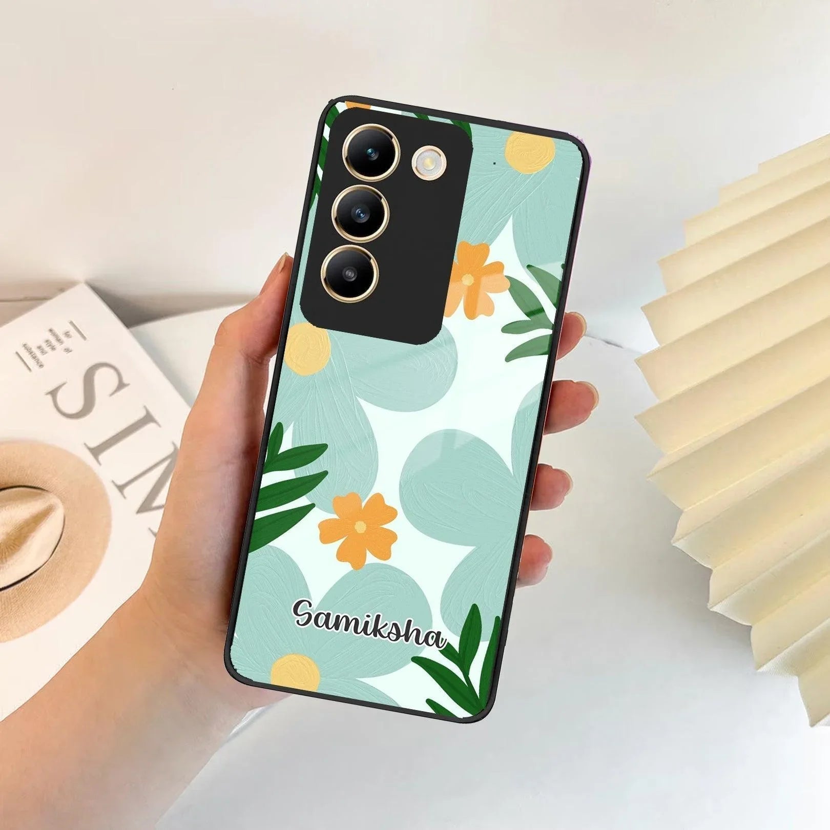 Daisy Dreams Customized Glass Case Cover For Vivo - ShopOnCliQ