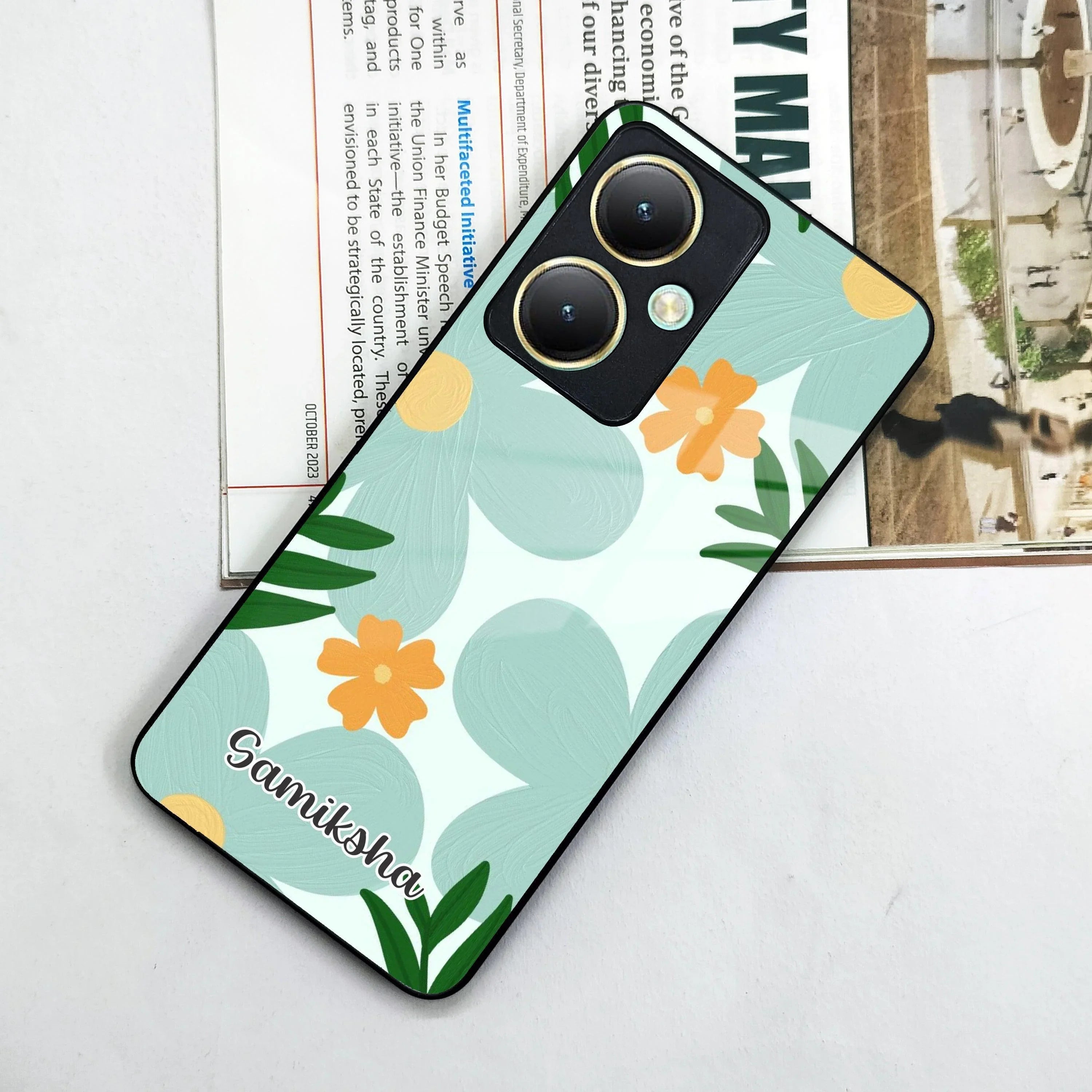 Daisy Dreams Customized Glass Case Cover For Vivo - ShopOnCliQ