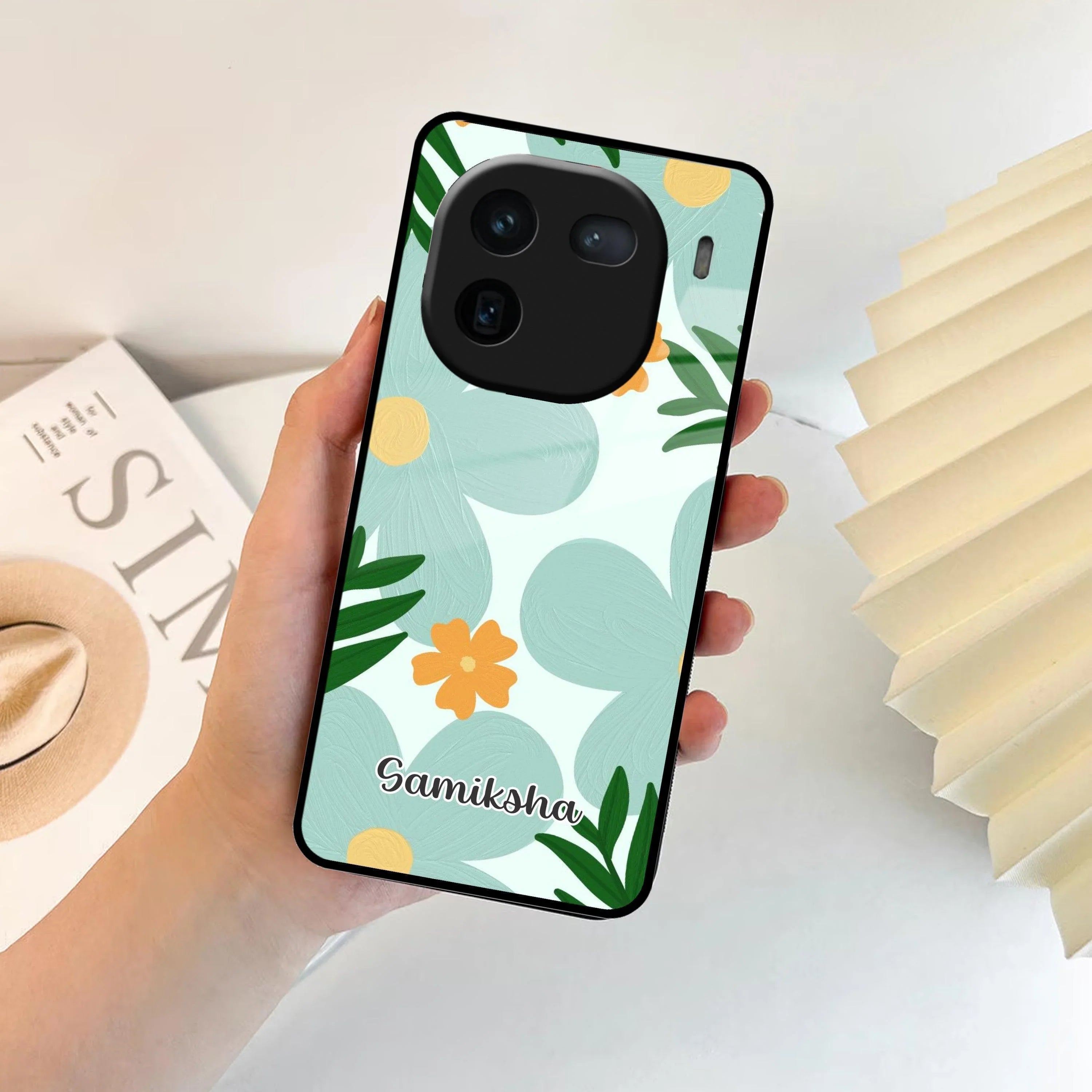 Daisy Dreams Customized Glass Case Cover For iQOO - ShopOnCliQ