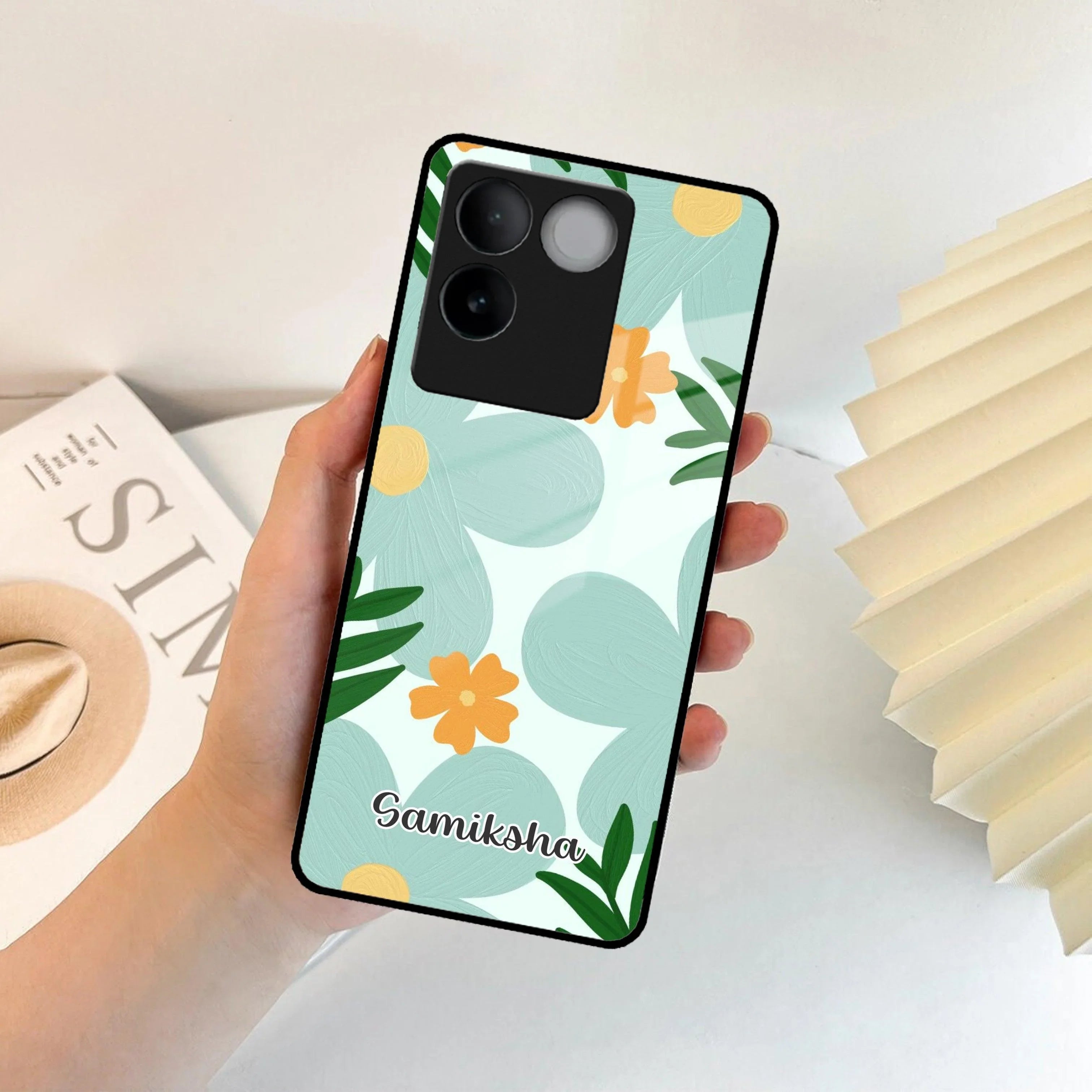 Daisy Dreams Customized Glass Case Cover For iQOO - ShopOnCliQ