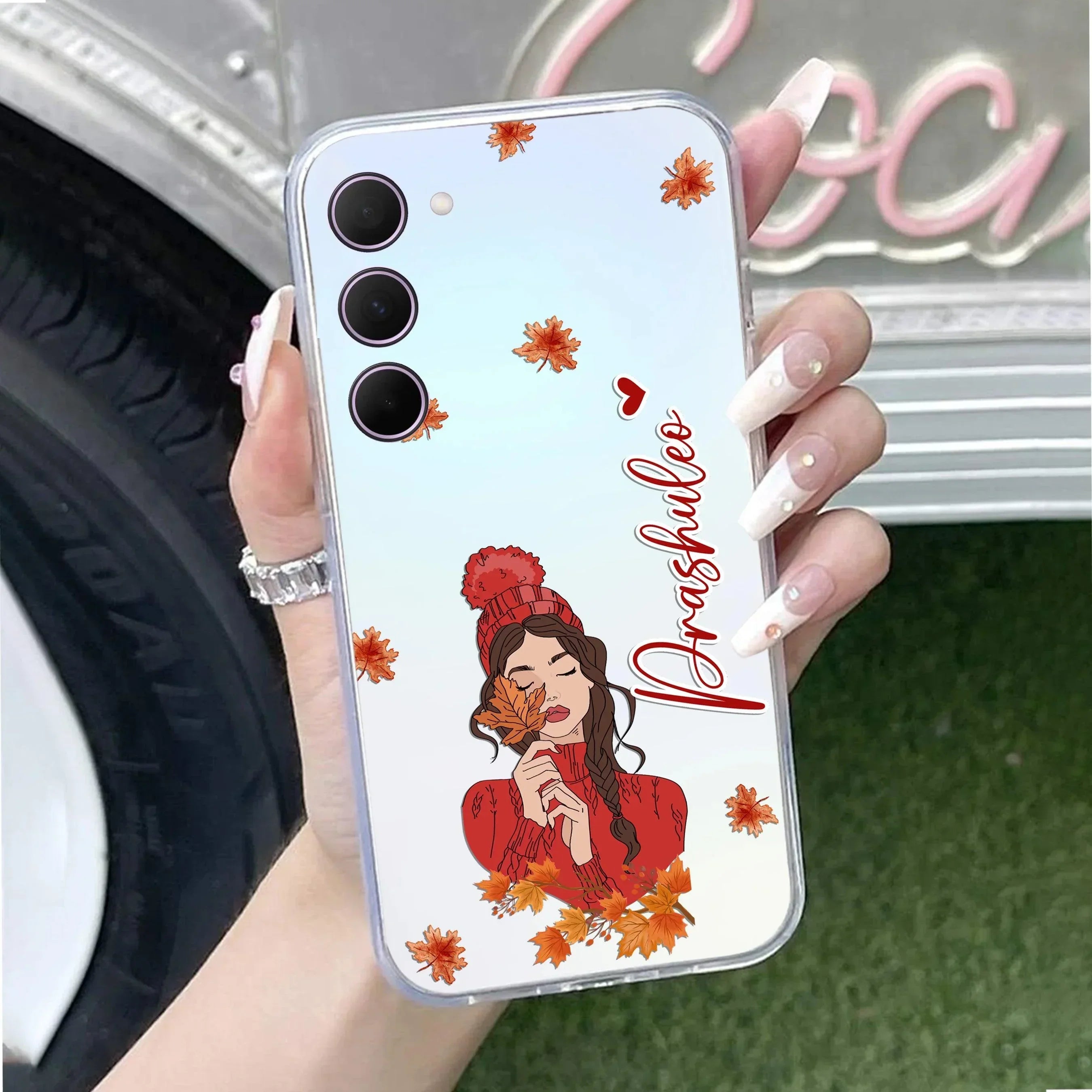 Daisy Flower Customize Transparent Silicon Case For Samsung