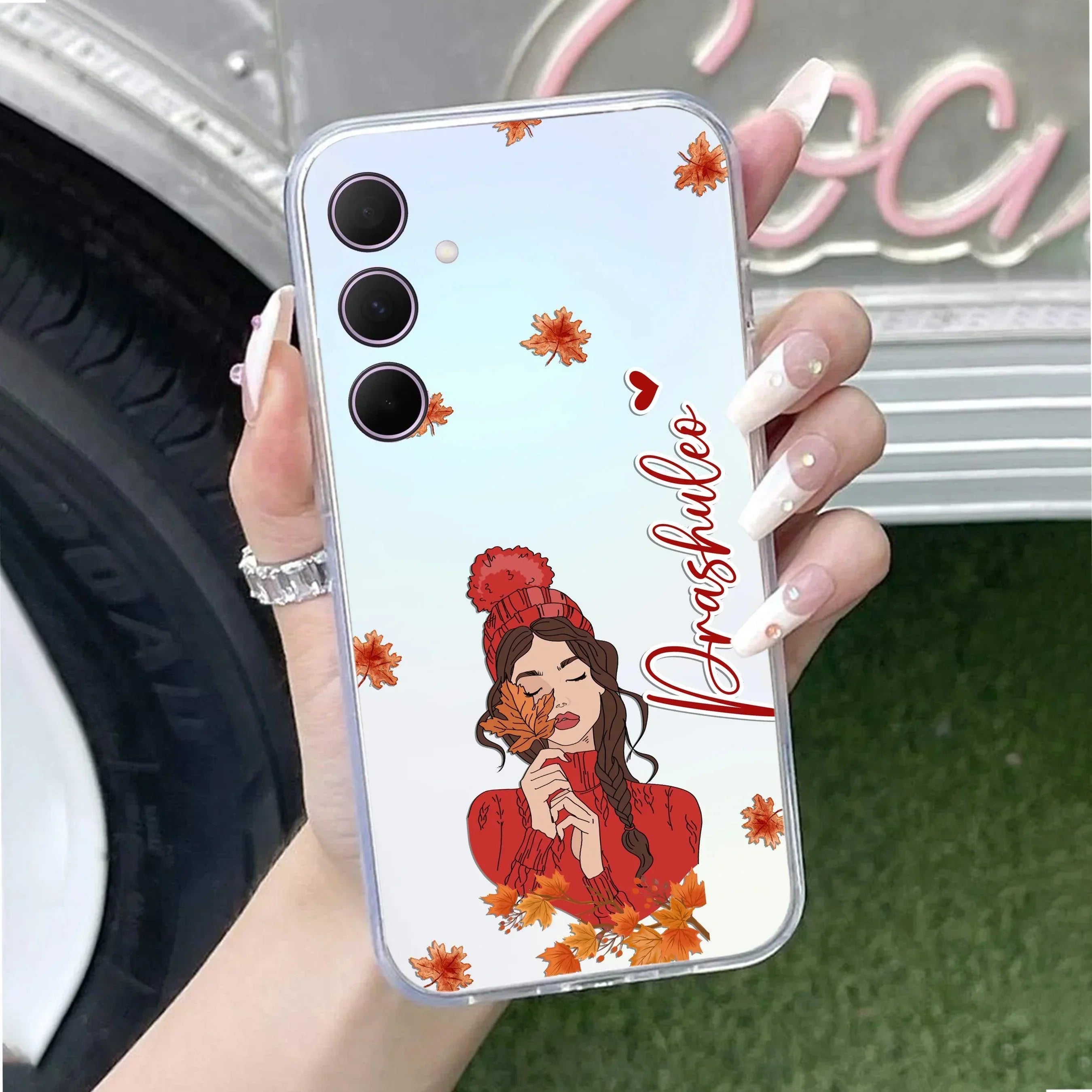 Daisy Flower Customize Transparent Silicon Case For Samsung