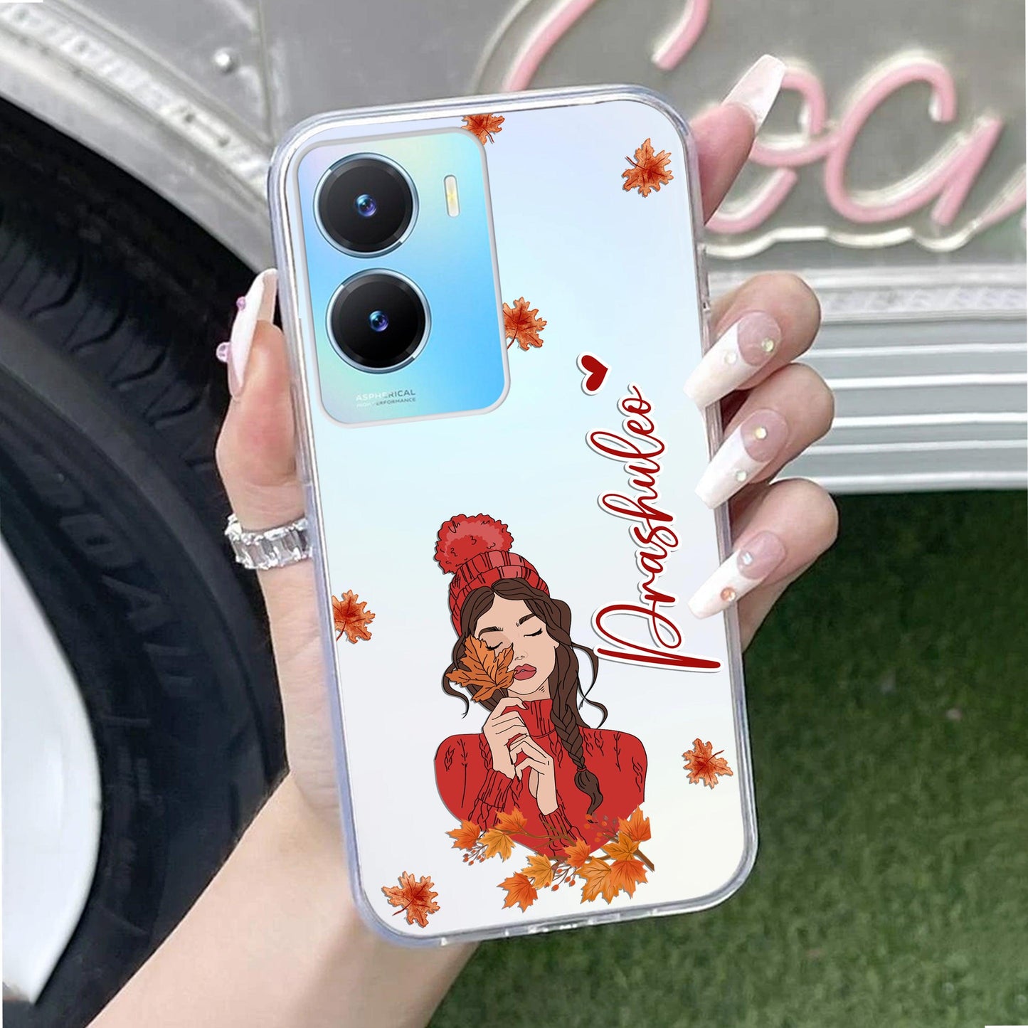 Daisy Flower Customize Transparent Silicon Case For Vivo