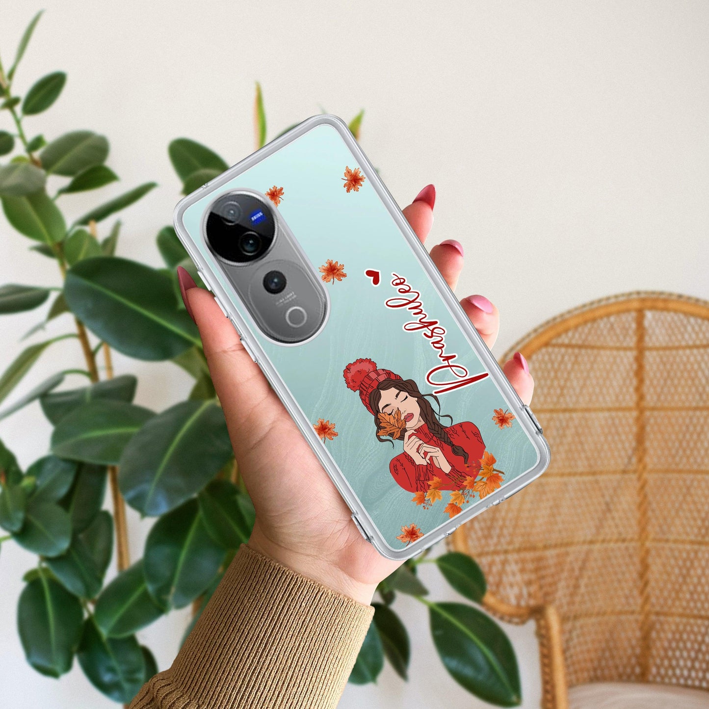 Daisy Flower Customize Transparent Silicon Case For Vivo