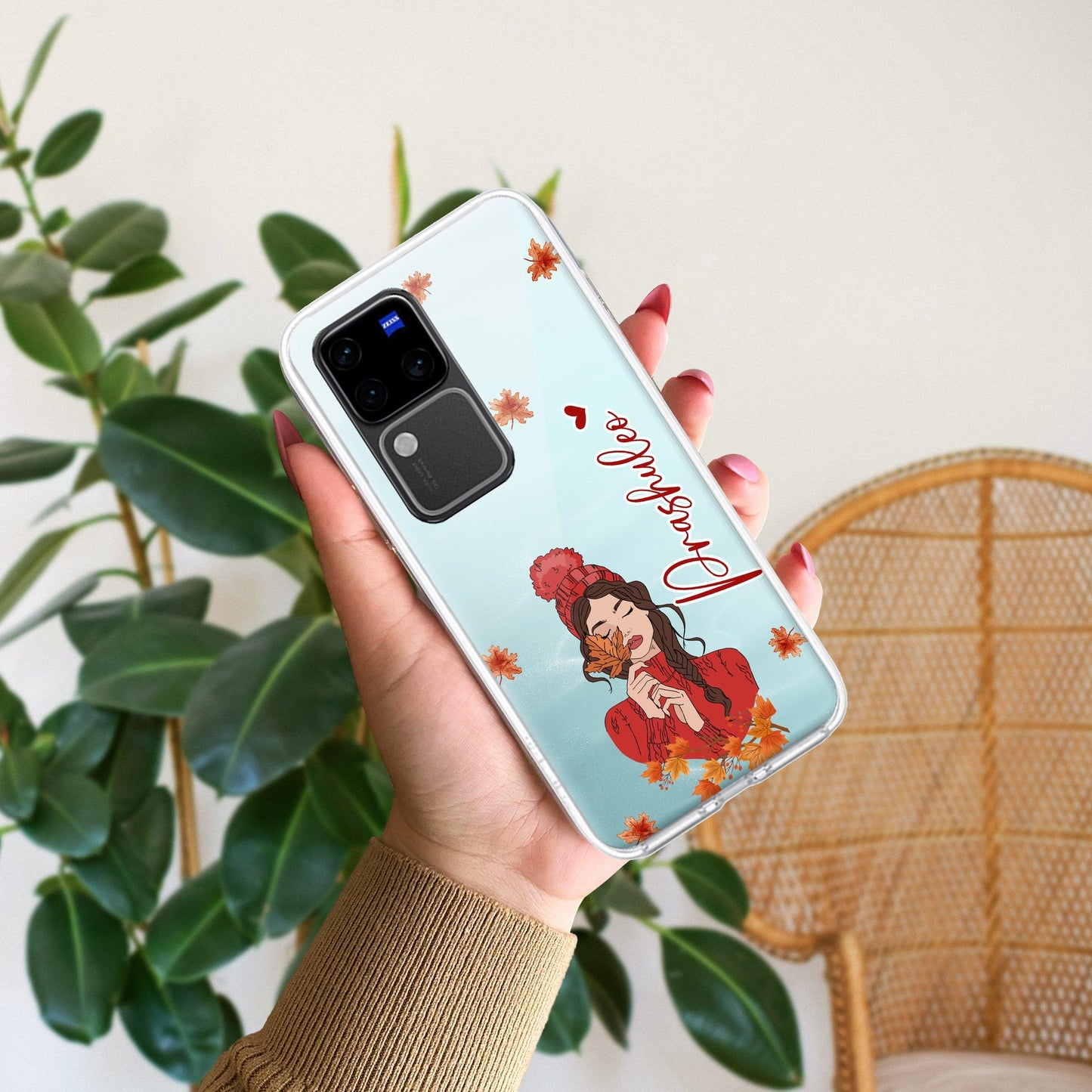 Daisy Flower Customize Transparent Silicon Case For Vivo