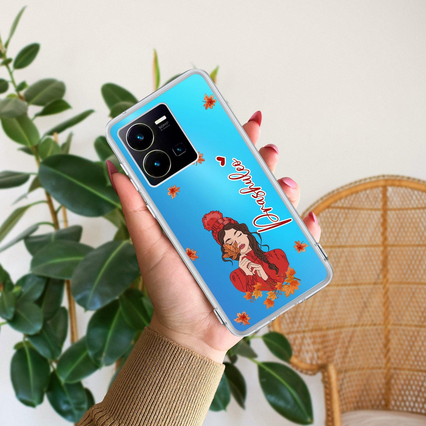 Daisy Flower Customize Transparent Silicon Case For Vivo