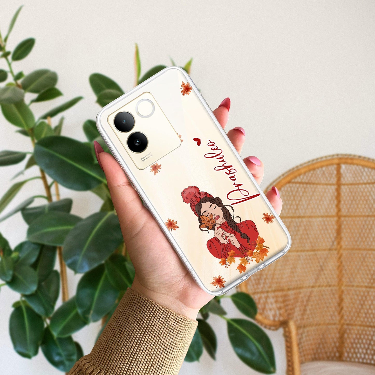 Daisy Flower Customize Transparent Silicon Case For Vivo