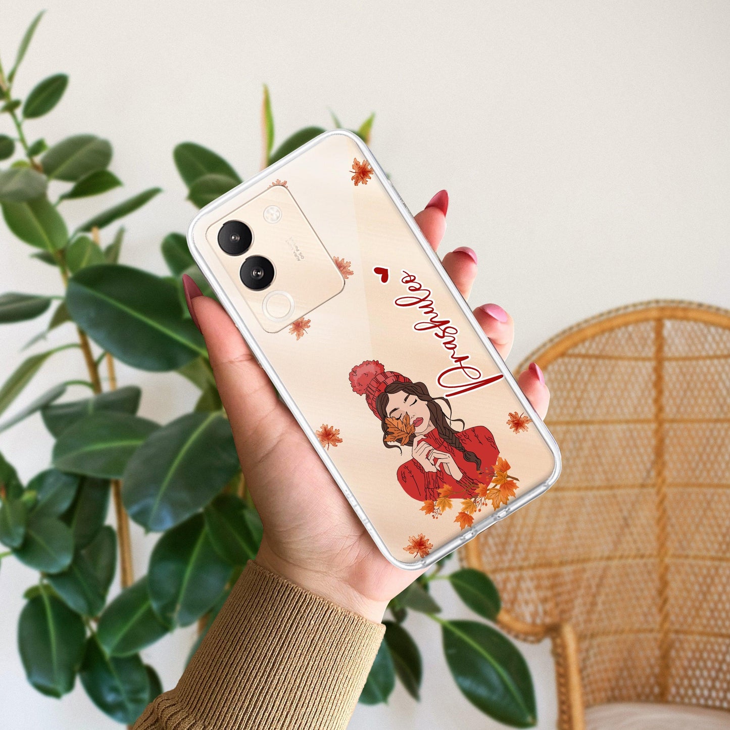 Daisy Flower Customize Transparent Silicon Case For Vivo