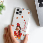Daisy Flower Customize Transparent Silicon Case For iPhone 14 Pro Max