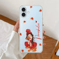 Daisy Flower Customize Transparent Silicon Case For iPhone 16 Plus