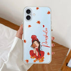 Daisy Flower Customize Anti Yellow Clear Case For iPhone 16