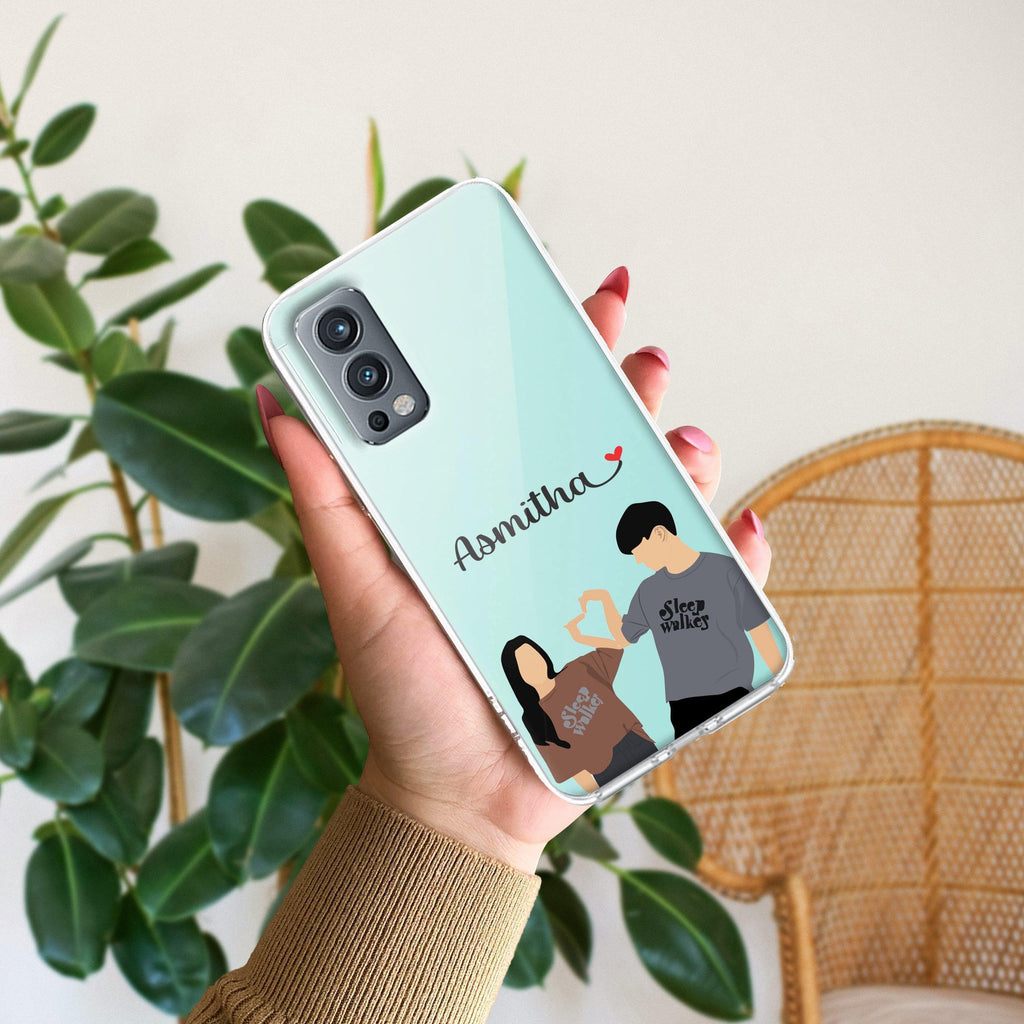 Dreamy Duo Customize Transparent Silicon Case For OnePlus Nord 2 5G