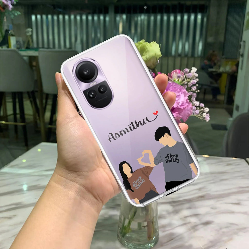 Dreamy Duo Customize Transparent Silicon Case For Oppo Reno 8 Pro 5G