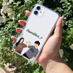 Dreamy Duo Customize Anti Yellow Clear Case For iPhone 12 Mini