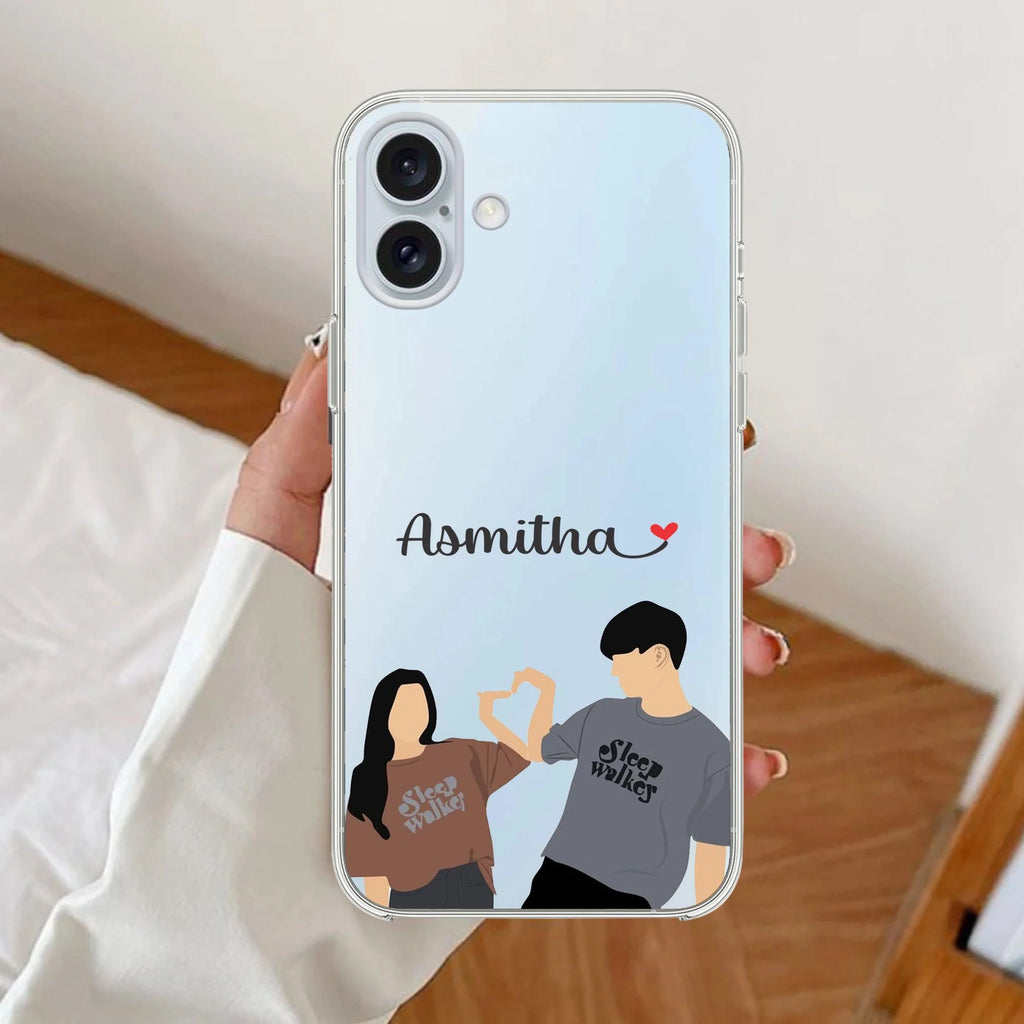 Dreamy Duo Customize Anti Yellow Clear Case For iPhone 16