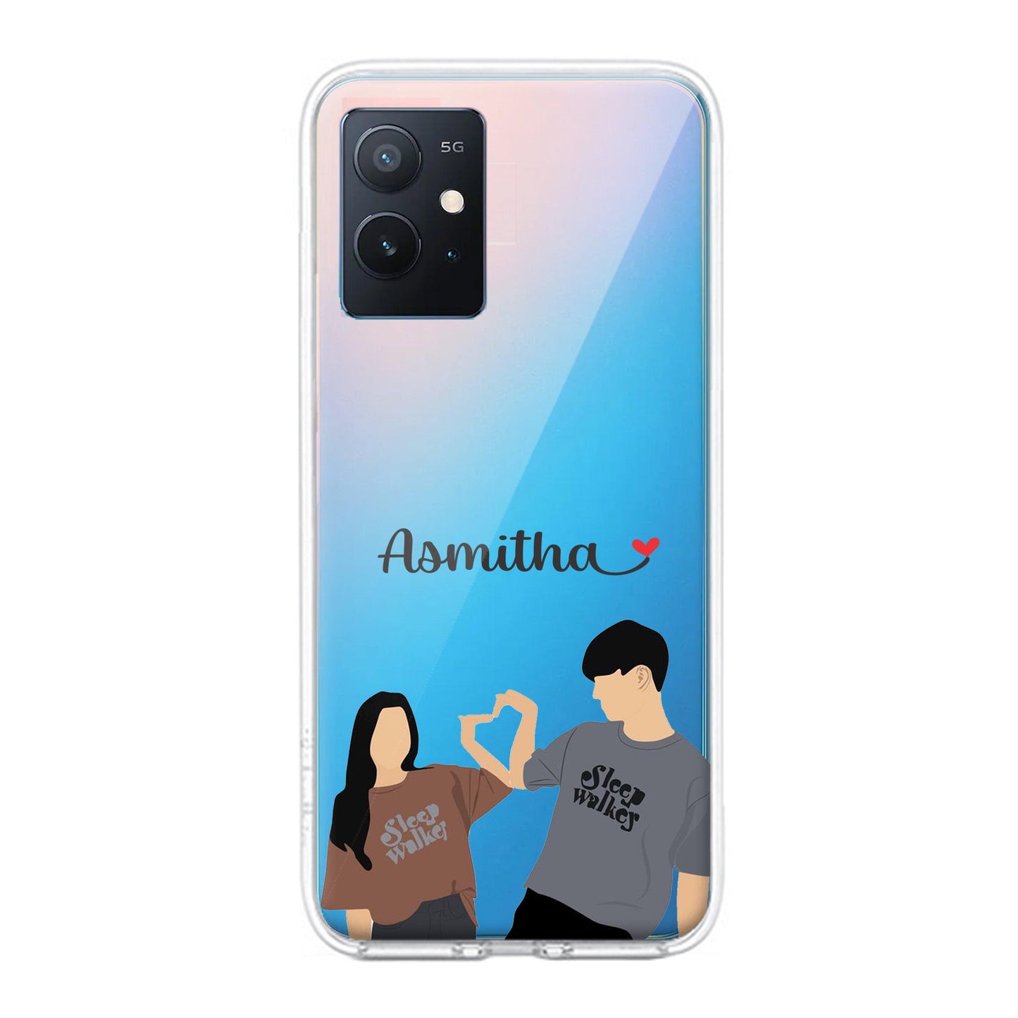 Dreamy Duo Customize Transparent Silicon Case For iQOO ShopOnCliQ