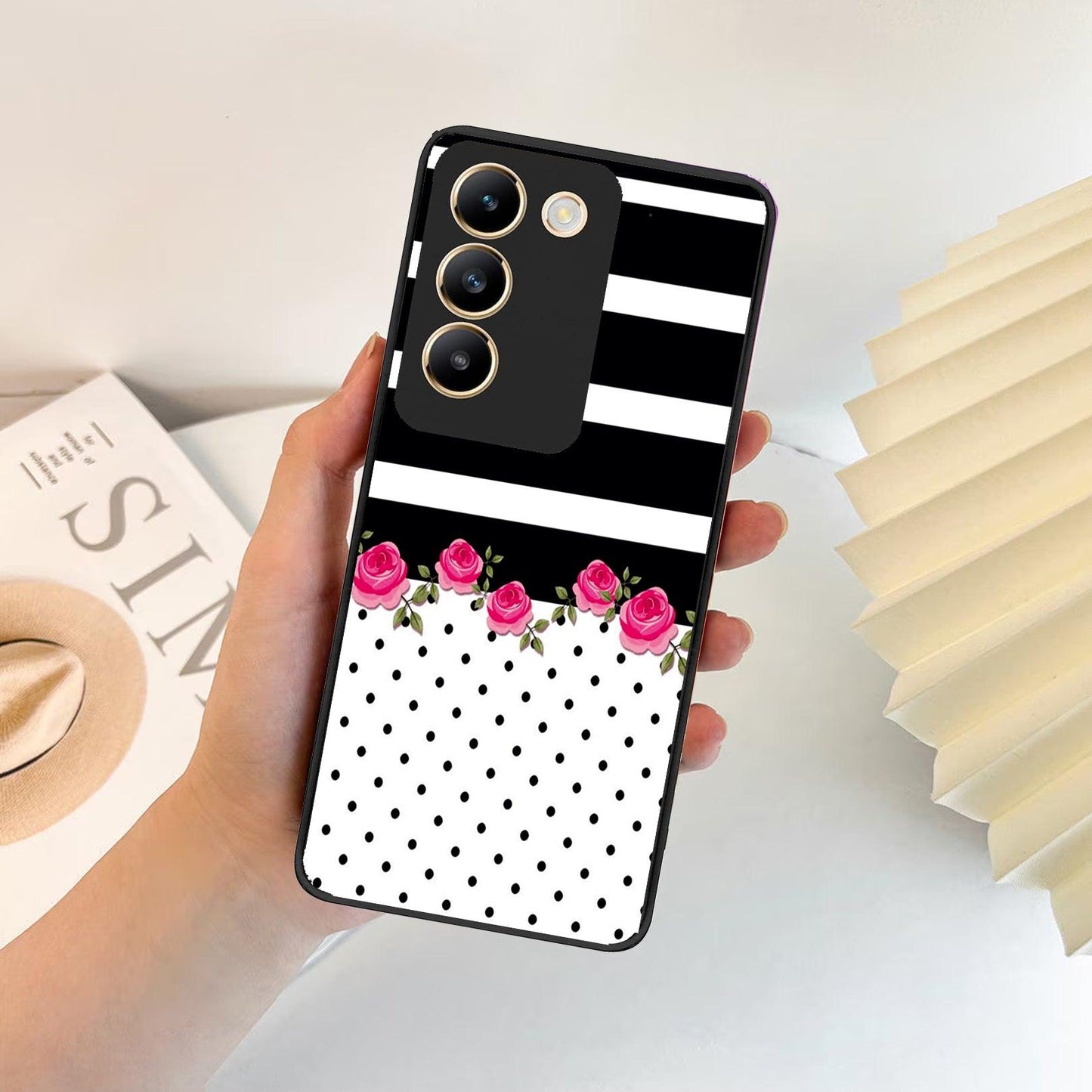 Elegant Rose Parad Glossy Metal Case Cover For Vivo