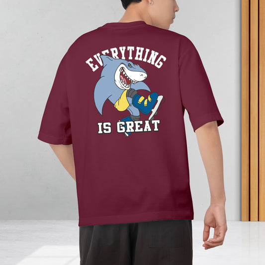 Everything is Great Men's Cotton Graphic Print Oversized T-Shirt - ShopOnCliQ