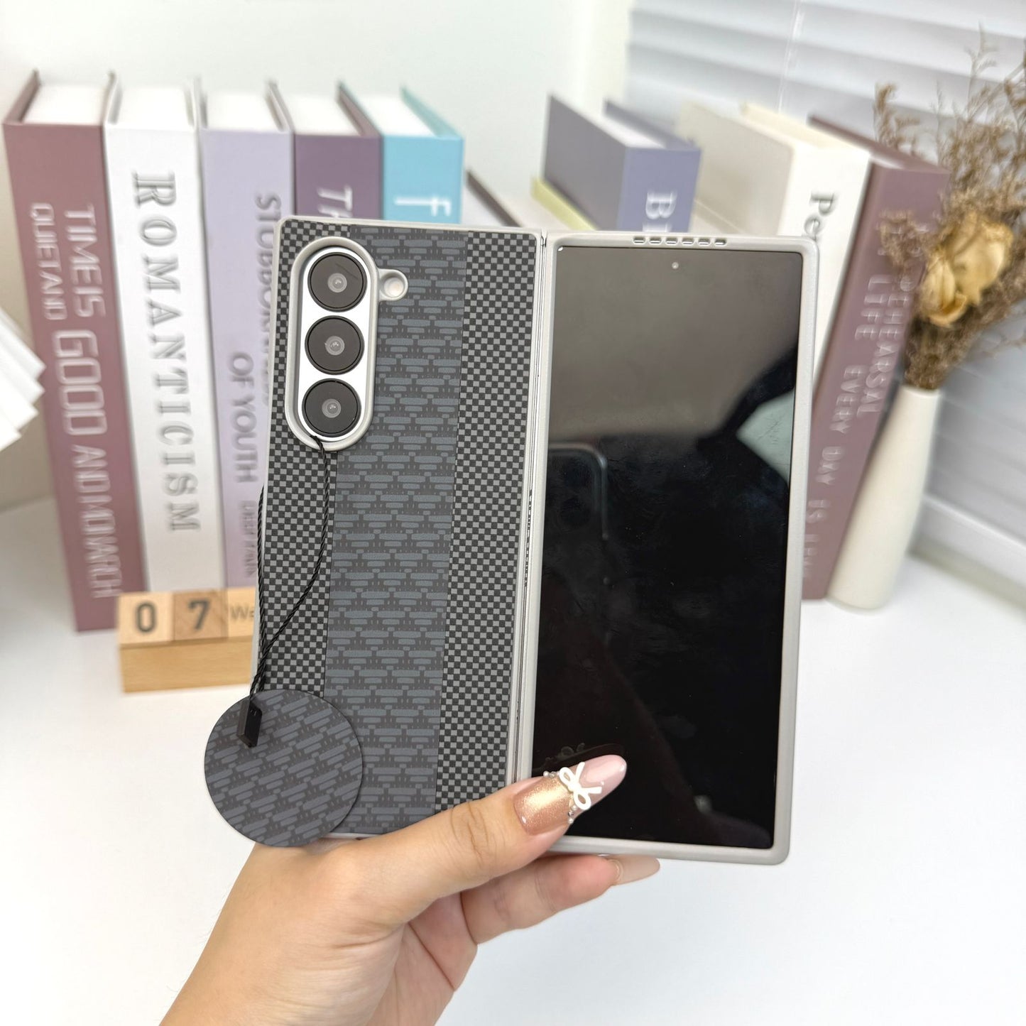 Luxury Pattern Flip Cover for Samsung Galaxy Z Flip – Stylish Protective Case with Grip Strap